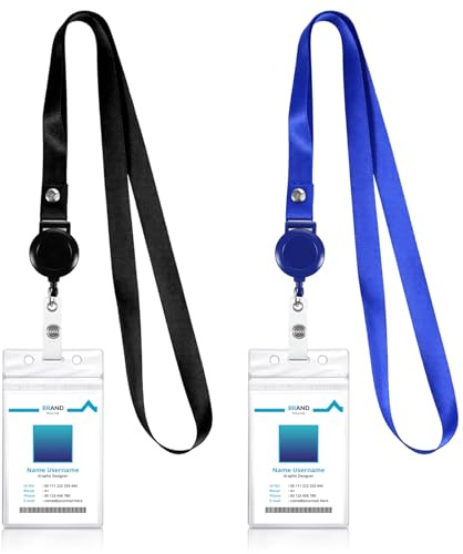 2er-Pack Kreuzfahrt-Lanyard mit Ausweishalter, transparentem Ausweishalter, einziehbare Lanyards mit doppelseitigem,wasserdichter Reißverschluss Für Bordkarten Arbeit Schule Veranstaltungen