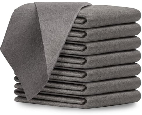ZPQJV 8 Pieces Thickened Magic Cleaning Cloth, Thickened Microfiber Cleaning Cloths, Magic Glass Clean Cloth, Streak-Free for Car Washing, Mirror Polishing, Kitchen, Grey