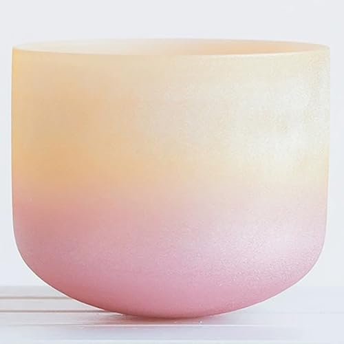 XBTGS Campana in cristallo da 20,3 cm, colori arcobaleno, per yoga, meditazione e bagno sonoro, campana sonora al quarzo per chakra, con martello in camoscio e O-ring, nota FA, 432 Hz-F