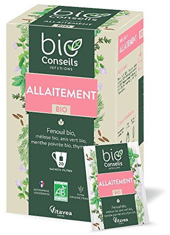 BioConseils - Infusion bio Maman Allaitement - fenouil mélisse anis vert menthe thym - 20 sachets