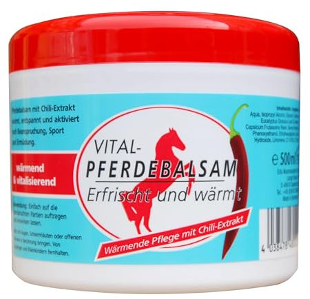 Luxtor 4 x 500 ml de baume pour cheval, gel chauffant, extrait de piment