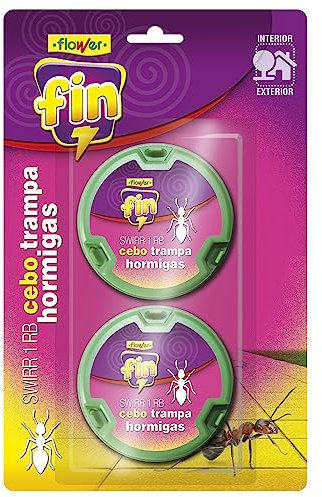 Flower - Trampas Antihormigas Eficaces | Cebo Listo para Usar | Interior y Exterior | Gel Atractivo | Paquete de 2 Unidades, Multicolor, 14.5x2.5x23 cm, Cebo en Trampa