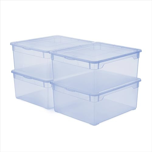 Rotho 6351700096WS 3-er Set Clear Box Sweater 18 l mit Deckel AppMyBox