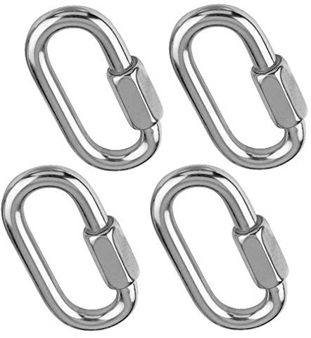 Versandbox24 4 Stück 5 mm Schraubverbinder A4 Edelstahl Kettenverbinder Schraubkarabiner