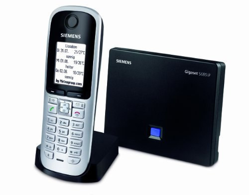 Gigaset S685 IP schnurloses VoIP-Telefon (beleuchtetes Farbdisplay, Bluetooth, Konferenzfunktion, Anrufbeantworter) titanium