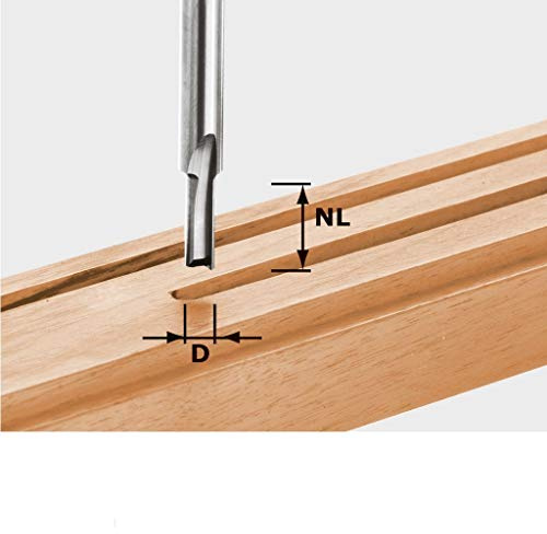 Festool Nutfräser HW S8 D5/12 - Voll-Hartmetall Nutfräser | Schaft 8 mm, Schneidendurchmesser 5 mm, Nutlänge 12 mm, Gesamtlänge 45 mm – 1 Stück