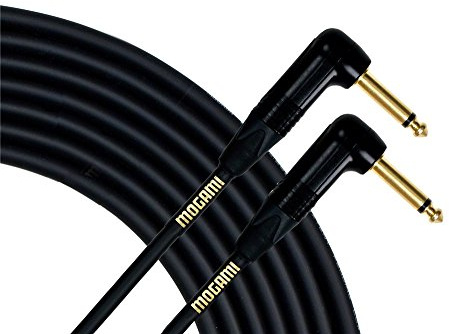 Mogami Gold Instrument RR Right Angle to Right Angle 02 Electric Guitar Instrument Cable 1/4 Inch TS to TS Electric Guitar Cable 2ft, Right Angle Connectors, OFC Core, Anti-Noise Pro Audio Quality