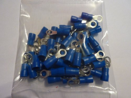 profitec 50 Stück Kabelschuh Ring M 4 blau für Kabel 1,5 mm² - 2,5 mm²
