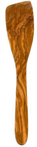 homiez Pfannenwender Gebogen aus Olivenholz (30cm) | Hochwertiger Holzwender | Gegen Verkratzen | Küchenutensilien Holz mit Einzigartiger Maserung, Praktischer Wender aus Holz