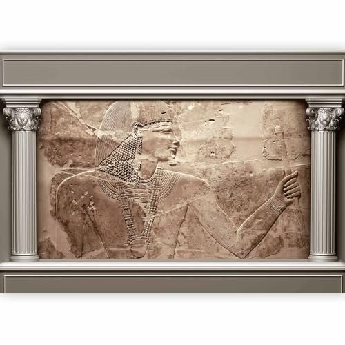 Fotomurales B&D XXL - 150x105 cm XXL Papel pintado tejido no tejido Decoración de Pared decorativos Murales moderna Diseno Fotográfico Egipto Faraon Antig-edad Textur Muro d-C-0021-a-b