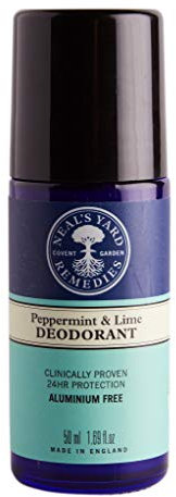 Neal's Yard Remedies Peppermint & Lime Roll On Deodorant, Natural Deodorant, 24 Hour Protection, Vegan & Cruelty-Free