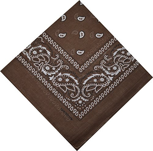 Schals & Tücher Bandana Halstuch Bikertuch Nickituch Kopftuch Baumwolle Mundschutz Piratentuch Braun