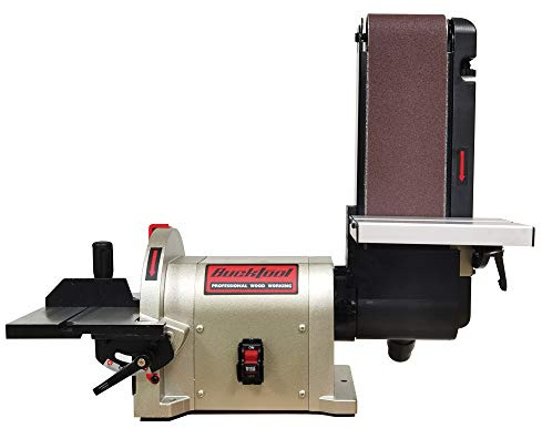 BUCKTOOL Direct Drive Bench Belt Sander, 4x36 in Belt and 8 in Disc Sander, 3/4HP Belt Sander for Woodworking, 5.0A Benchtop