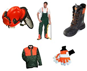 SWS Forst GmbH 5 teiliges Schnittschutz Set Schnittschutzhose Jacke Lederstiefel Forsthelm für den Kurs zugelassen