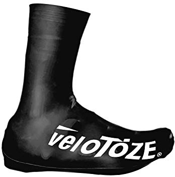 veloToze Tall Shoe Cover 2.0 - Covers Road Cycling Shoes - Water-Proof, Windproof Overshoes for Bike Rides in Spring, Fall, Winter Rainy, Cold Weather - Bright Colors Make Road Biking Trips Safer