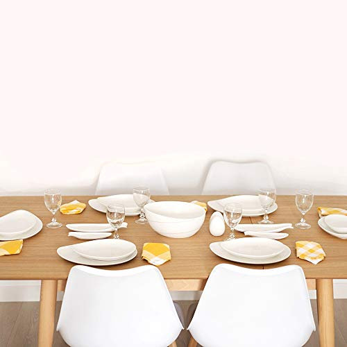OVUM vajilla blanca Oval 6 comensales 23 piezas Pack Familiar | 6 Platos de 24 cm, 6 Platos de 30 cm, 8 fuentes tipo pez, Ensaladera, Salpimentero de dos piezas