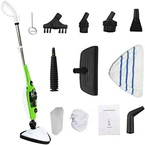 Limpiador de trapeador de vapor caliente 10 en 1 de 1300 W, trapeador de piso eléctrico multifuncional, limpiador de piso de alfombra de mano con 10 accesorios