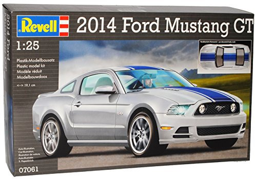 Revell Ford Ford Mustang V 2. Generation Coupe Silber mit Blauen Streifen 2009-2014 07061 Bausatz Kit 1/24 Revell Modell Auto, Ohne Wunschkennzeichen