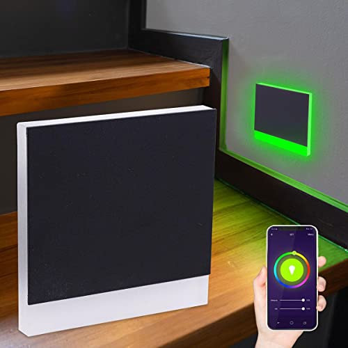 LongLife LED Treppenstufenleuchte 230V Wandleuchte eckig schwarz - Unterteil Lichtfarbe: Smart Tuya RGB CCT 5W Treppenbeleuchtung Stufenbeleuchtung Treppenlicht Wandeinbauleuchte