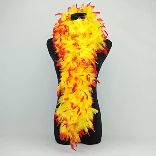 ALMACENES CASA ANGEL BOA DE PLUMAS CON PUNTA TINTADA BICOLOR, 190CM/80GR (AMARILLO PUNTA ROJA)