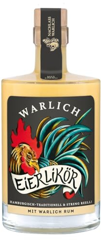 WARLICH EIERLIKÖR – Cremiger Likör mit Bio-Eiern aus Hamburg mit WARLICH RUM, laktosefrei & glutenfrei (1x 0,5L / 17% vol)