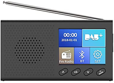 Radio Portátil Dab/FM Radio Digital con 20 Estaciones predefinidas, LENGUADO Radio USB Ponente Incorporado de la Interfaz Multi-Banda - Negro, 12 * 6.5 * 2.3cm