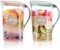 Coloch 2 Pack 2L Plastic Water Pitcher Jug with Flip Top Spout Lid, Clear Slim Water Container Jugs for Fridge Door Juice Pitcher with Scale Line for Tea, Lemonade, DIY Drinks, Blue and Pink