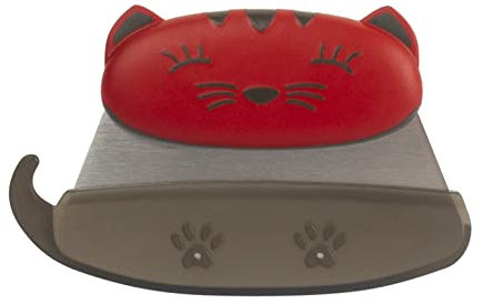 KUHN RIKON kinderkitchen Wiegemesser Katze, für Kinder, Rot und Grau