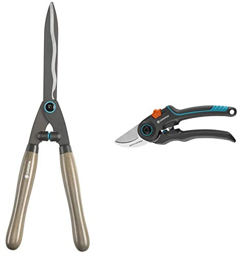 Gardena Heckenschere NatureCut: Robuste Gartenschere zum Schneiden von Hecken und dickeren Ästen, 23 cm (12300-20) & Gartenschere ExpertCut: Präzise Baumschere, max. Schneid-Ø 22 mm