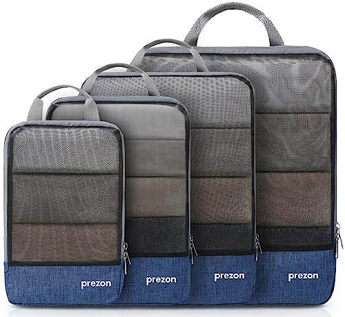 Prezon komprimerbara packkuber för att organisera ditt bagage, komprimerande packkub, packväskor, set och bagagearrangör för ryggsäckar och resväskor