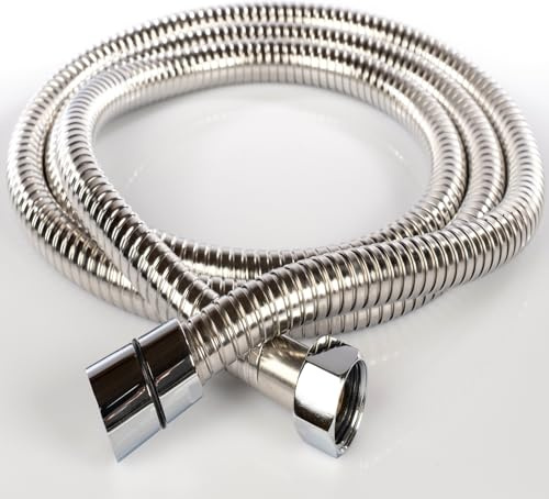 Universeller Premium-Brauseschlauch, 5 Jahre Garantie, ausziehbarer Schlauchersatz von 1,75 auf 2,25 Meter, Messinggelenke, Edelstahlersatz, flexibel, präzise und langlebig