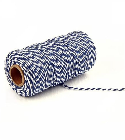 Spago da giardino 100 m di spago rosso bianco in cotone da panettiere for artigianato giardinaggio decorazioni for feste di nozze confezioni regalo (Color : Bluewhite)