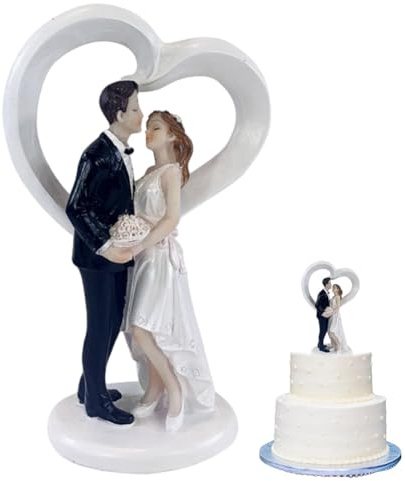 NTEVXZ Hochzeitspaar, Wedding Cake Topper Figurine, Wedding Torte Topper, Dekofigur Hochzeitspaar, Kuchen Dekorationen für Vorschlag, Valentinstag Dekoration Wedding Trauung