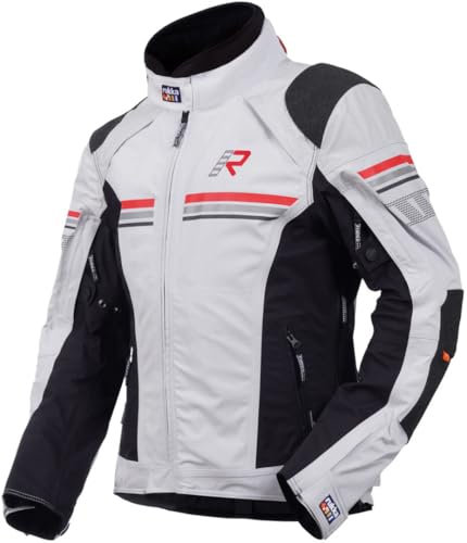 Rukka Armatou-R Motorrad Textiljacke, grau/rot, 52