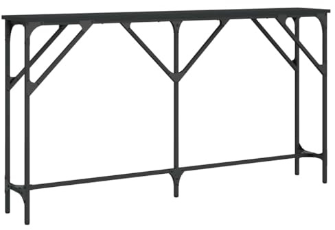 vidaXL Konsolbord svart konstruerat trä, 140x23x75 cm, hallbord, vardagsrumsbord