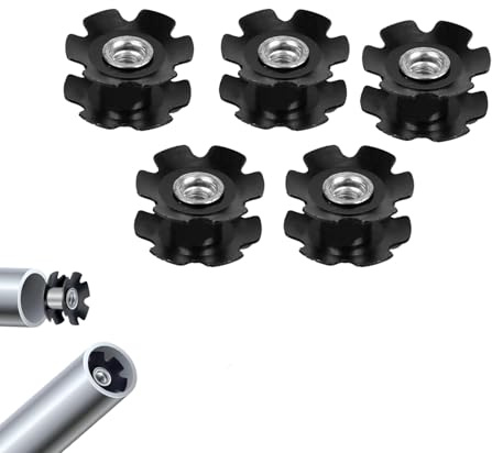 Hominas Fahrradgabel Sternmutter Set 28,6 mm Gewindelose Vordergabel Sternmutterkern Einfache Installation Universelle Gabeln MTB Rennrad und BMX Zubehör, 5 Stück