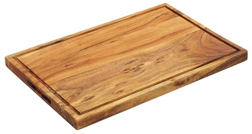 Zassenhaus Tranchierbrett aus Akazienholz | Schneidebrett mit Saftrille | Holzschneidebrett für Fleisch | nachhaltig angebautes Hartholz | 46×30×2,5 cm