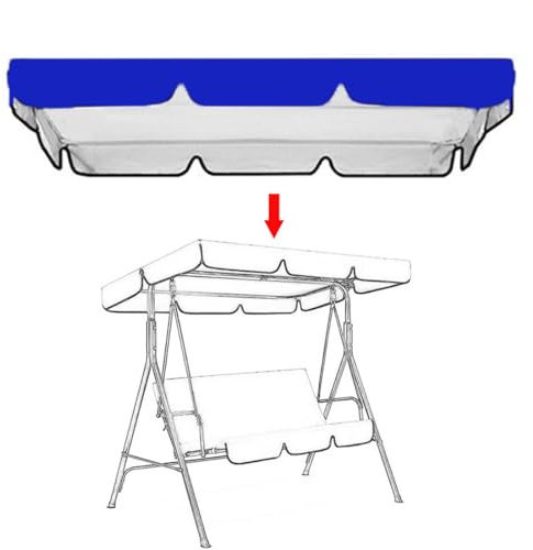 Vcyex Ersatzdach Für Hollywoodschaukel 3 Sitzer Hollywoodschaukel Dachbezug Gartenschaukel Wasserdichtes Dach Geeignet Für Außenterrassenparks (nur Vordach),56in×47in×7in,Blue