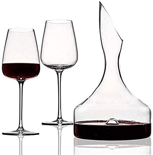Aioneer Hochwertiges Dekantierglas-Set mit Dekanter und Becher – mundgeblasener Weindekanter aus Kristall, Kristallgläser, Karaffe