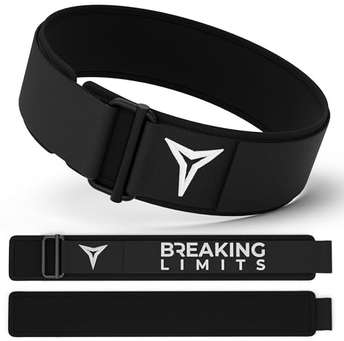 Breaking Limits Cintura per sollevamento pesi, per bodybuilding, powerlifting, stacchi da terra, cross training, sgancio rapido, fibbia autobloccante, forte attacco a strappo, borsa inclusa (S)