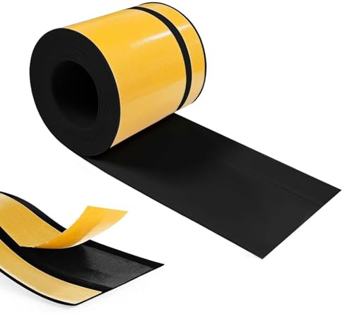 Hengrongshen Sockelleiste Selbstklebend, PVC Weichsockelleiste 50 mm x 20 mm x 12 m, Flexible Leisten Selbstklebend Geeignet für Büros, Arbeitszimmer, Küchen, Badezimmer (Schwarz)