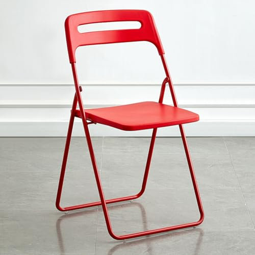 BVDHASDBT Klappstuhl Der Serie - Basics Klappstuhl Aus Kunststoff, Mit Rückenstütze, Bestandene Arbeitsstühle, Bequemer Veranstaltungsstuhl, for Esszimmer, Küche(Red)