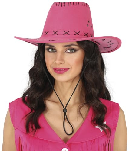 FIESTAS GUIRCA | Cowboyhut in Wildleder- und Kunstlederoptik (Einheitsgröße) - Kostümzubehör für Westernpartys, Texas und Karneval - Ideal für Cosplay und Halloween - Unisex für Erwachsene