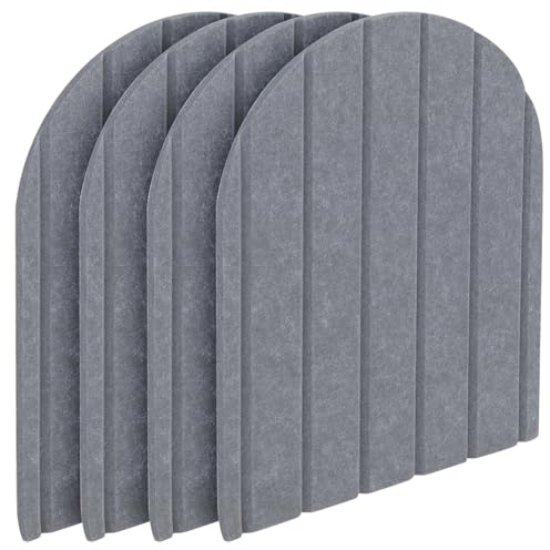 3D Wandpaneele,4 Stück 32x43cm Wandschutz Filz-Paneel Dekorative Wandpaneele Selbstklebend Antikollision Wandpolster für Schlafzimmer,Kinderzimmer (Hellgrau)