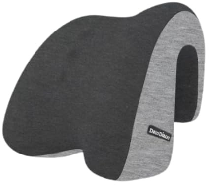 predolo Cojín para el reposacabezas de Silla, Soporte Cervical, fácil de Limpiar, diseño ergonómico, Ideal para Oficina y Viajes, Negro Gris, Individual