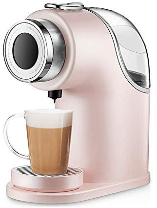 HUAIMEN Domestic Coffee Machines,Capsule Coffee Machine Household Commercial Small Smart Coffee Machine Soymilk Milk Tea Machine (Pink)