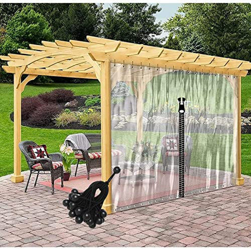 Wasserdichte Pavillon-Seitenwand für den Außenbereich, mit Reißverschlusstür, transparente PVC-Plane mit Öse, anpassbare Größe, klare Farbe, 0,3 mm dick