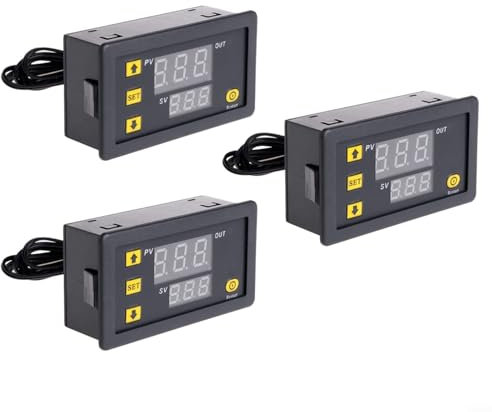 HOHOVYVY 3 Stück Digitales Thermostat,W3230 Digitaler Temperaturregler Digitaler Thermostat-Temperaturschalter(24V)
