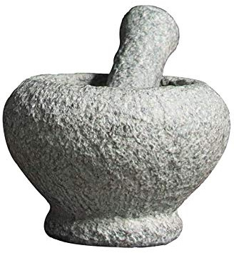 RUHEN Ensemble de mortier et Pilon, Pierre Naturelle Non polie, mortier et Pilon naturels pour broyer Les Herbes, épices, Gadget de Cuisine Domestique, broyeur Multifonction, Pot de broyage Manuel