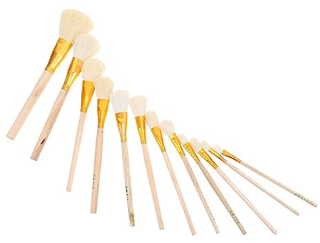 Operitacx Kunst Ölgemälde Gold Pinsel Set 12 Stücke Wolle Holz Griff Schablone Malerei Handwerk Liefert